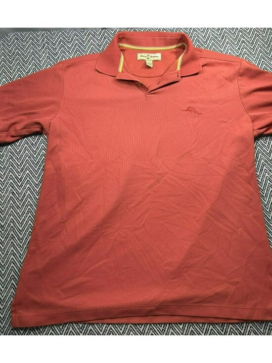 Tommy Bahama Other - Tommy Bahama Coral Polo Shirt Embroidered Marlin Logo Mens Size L Cotton Blend